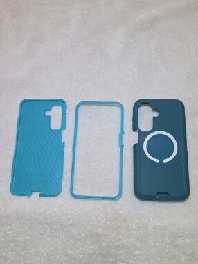 Teal Protective Samsung Phone Case with MagSafe-Compatible Ring